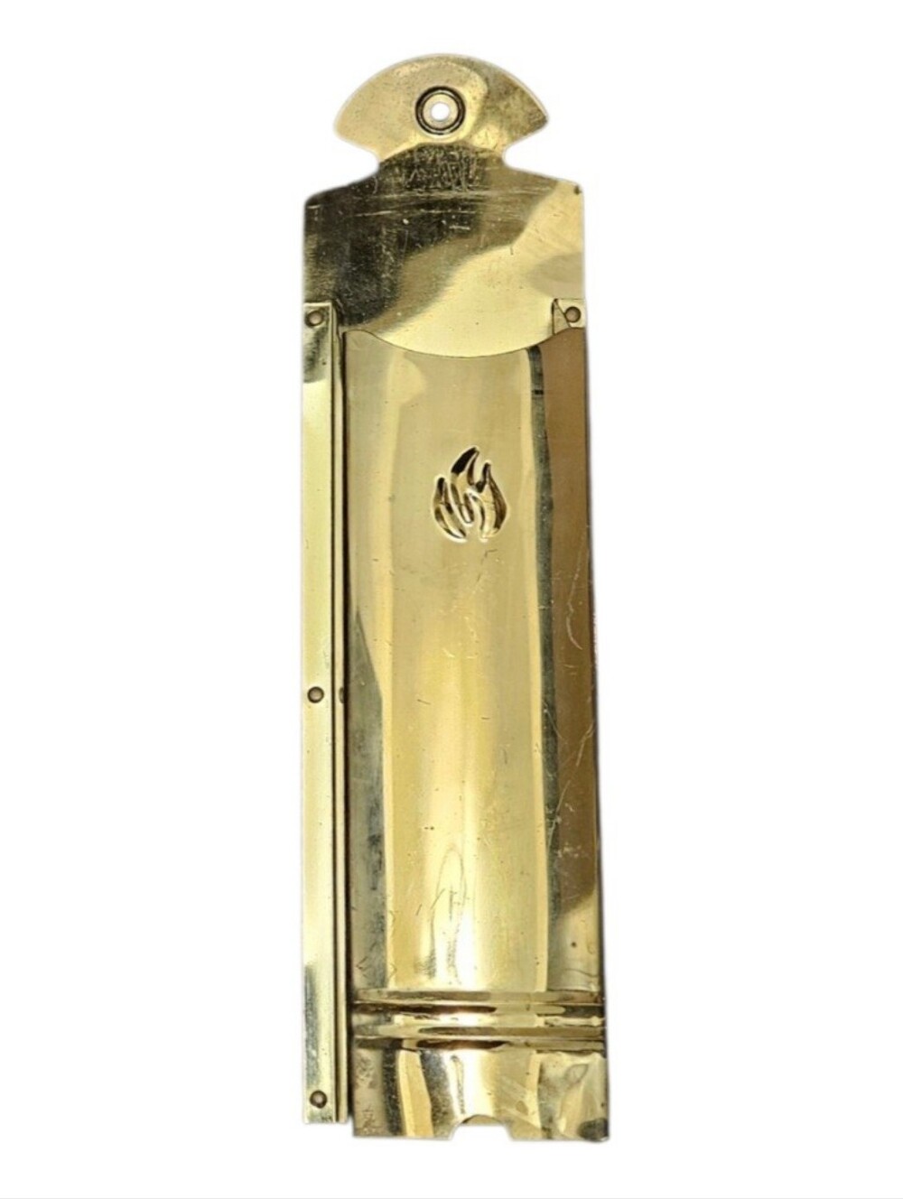 Vintage Brass Wall Mounted Fireplace Long Match Holder